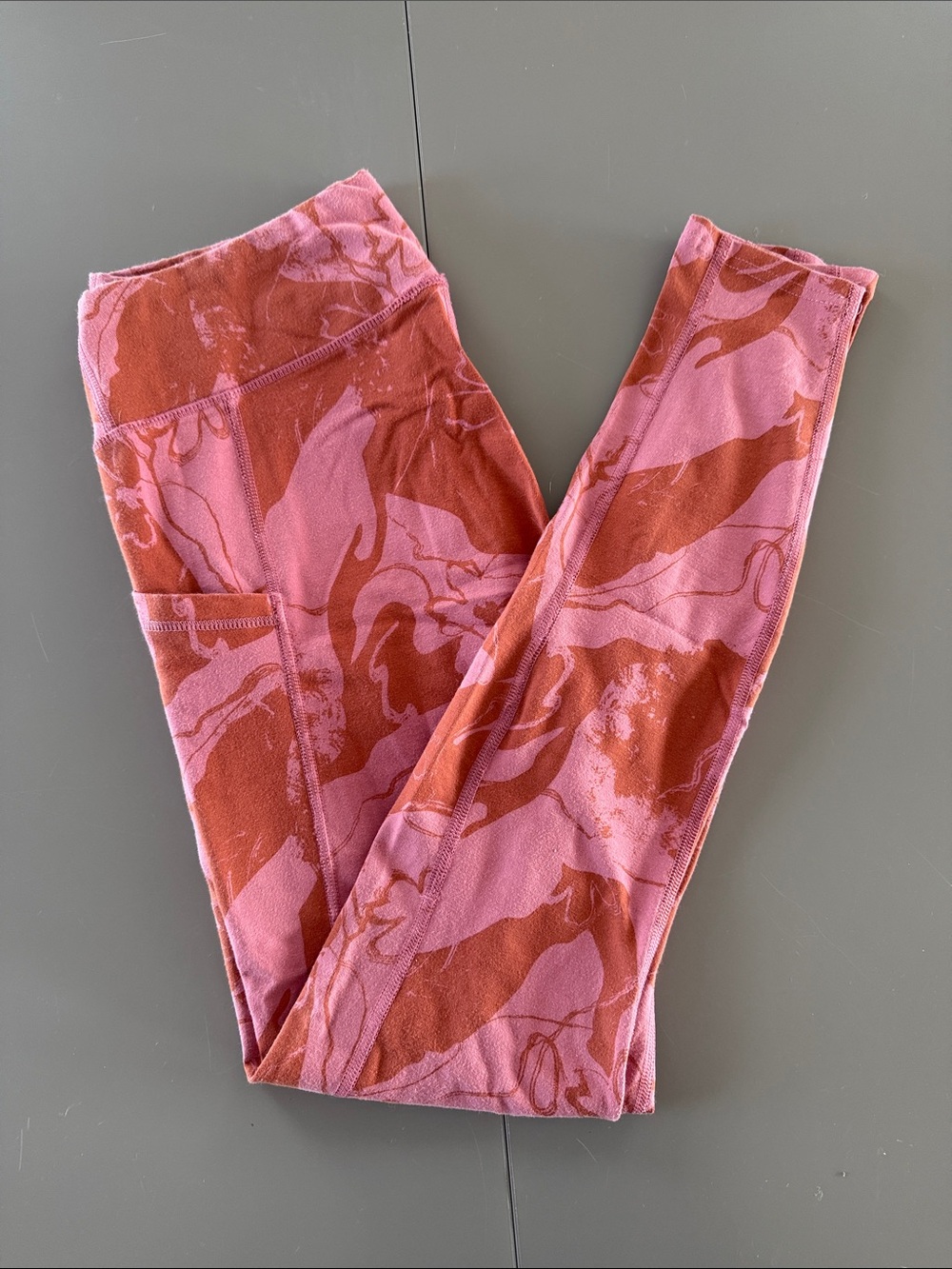 Pact Women’s Medium Pink & Rust Active Leggings Organic Cotton